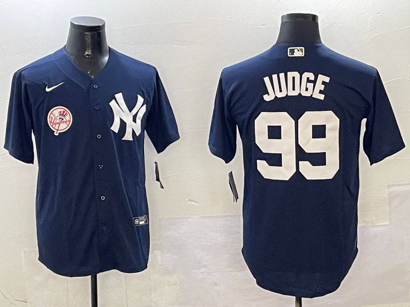 Men New York Yankees 99 Judge Drak Blue Game 2025 Nike MLB Jersey style 10
